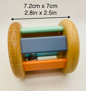 Wooden Multicolour Rolling Rattle