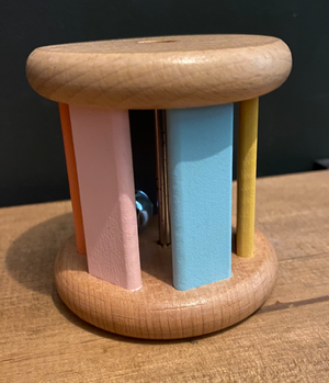 Wooden Multicolour Rolling Rattle